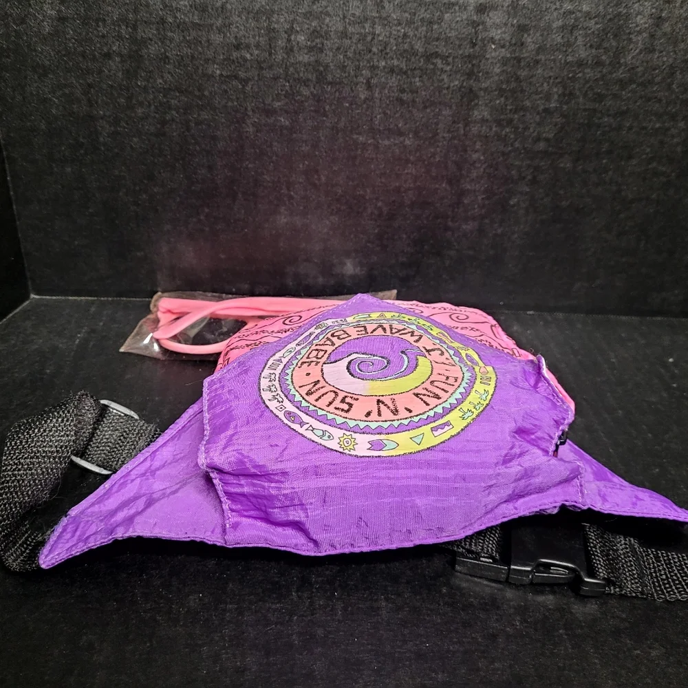 Vintage 1980's Childs Purple and Pink Fun 'N' Sun E.J. Wave Babe Bag - Picture 5 of 6